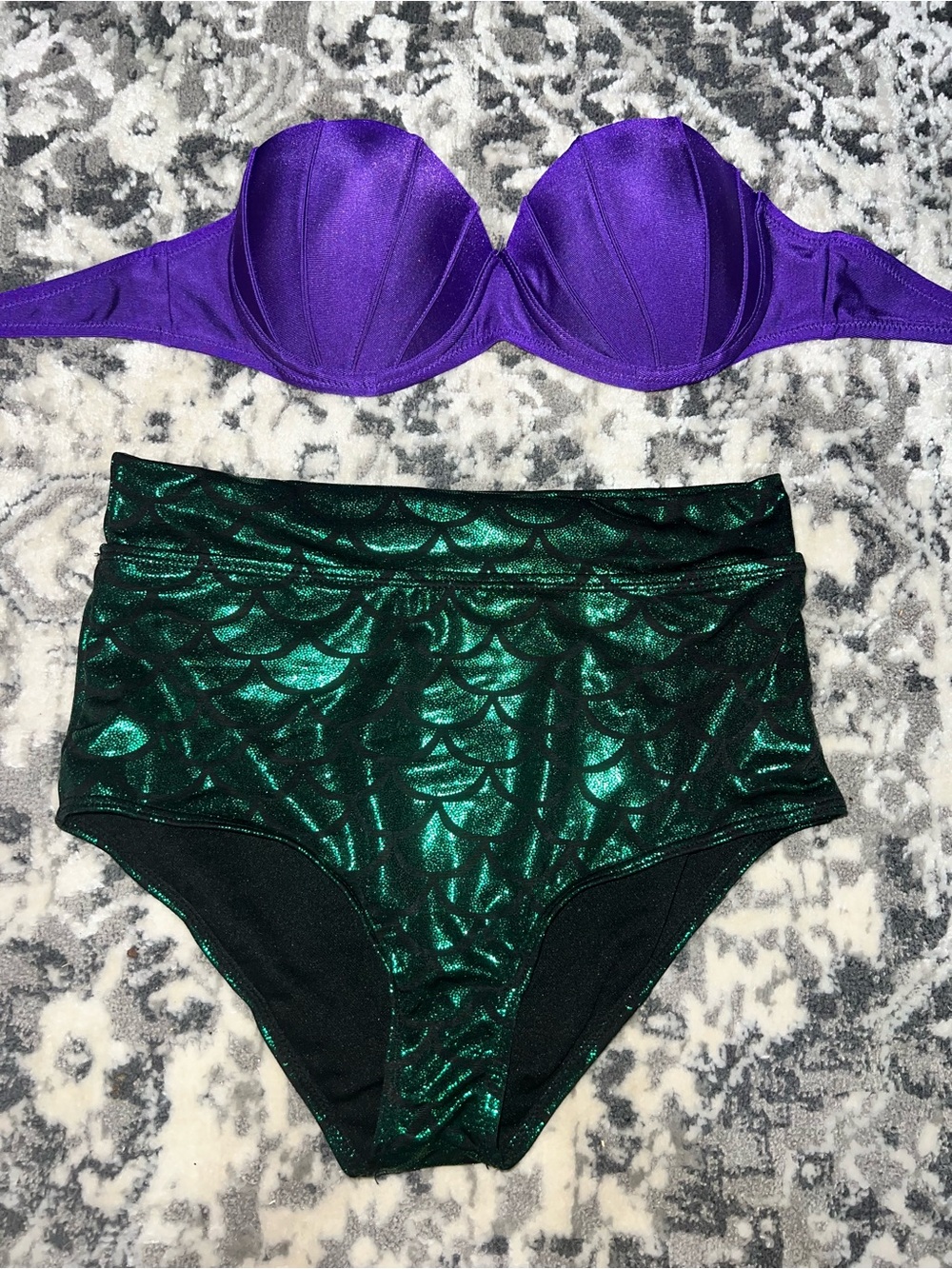 Little Mermaid 2pc xs sm Ariel ladies kids teen swim suit Disney World